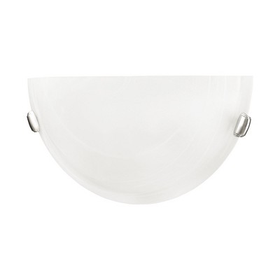 12.25" Brushed Nickel and White Wall Sconce Light