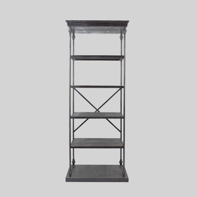 84.75" Abramo Industrial 5 Shelf Bookcase Gray - Christopher Knight Home