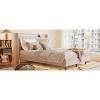 TiramisuBest King Size Beige Floating Bed Frame w/ LED, Charging, Headboard & Hidden Storage - 3 of 4