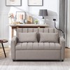 NicBex 2 Seater Loveseat Sofa Modern Convertible Pull-Out Sofa Bed with 3 USB Ports & 2 Side Pockets for Bedroom,Living Room,Gray - 2 of 4