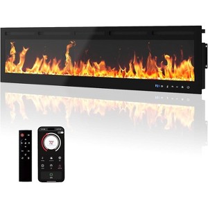 TackView 80" Electric Fireplace, Smart Recessed or Wall-Mounted, WiFi Control, Dual Heat 750/1500W, Adjustable Flame Colors, Touch Screen, Timer - 1 of 4