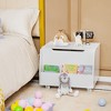 Tangkula Kids Toy Box Wooden Storage Chest Bench w/ Bookshelf Wheels Safety Hinge Lid - 4 of 4