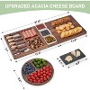 19pcs Acacia Cheese Board Set, Magnetic Wood Cheese Platter with Marble Cutting Board, Serving Tray for Christmas Housewarming Thanksgiving Halloween - 2 of 4
