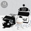 Big Dot of Happiness Black and White Grad - Best is Yet to Come - Treat Box Party Favors - 2025 Grad Party Goodie Gable Boxes - Set of 12 - 3 of 4