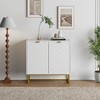 31.5 In Modern Sideboard Buffet Cabinet,Wood Accent Storage Cabinet with Herringbone Doors & Shelf,Credenza Console Table for Dining Room Living Room - 3 of 4