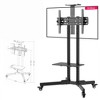 Mobile TV Stand For 32-65 Inch TVs, -15°~+15 Tilt TV Cart Holds Up To 110Lbs, Rolling Mobile Floor Movable Monitor Holder W/Laptop Shelf For Home - 2 of 4