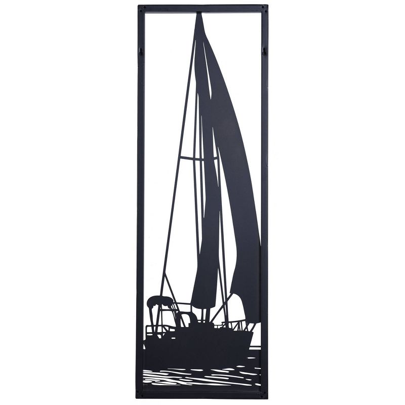 Shadows of A Sailboat in Water Metal Wall Decor Black - StyleCraft, 4 of 7
