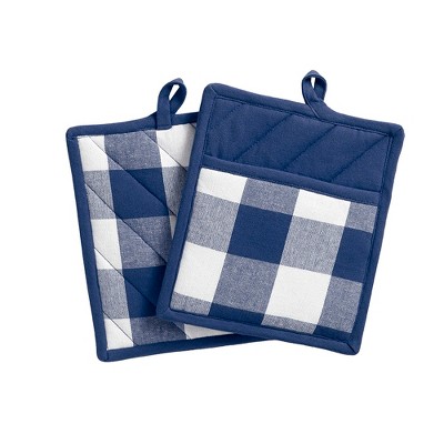 Elrene Farmhouse Living Buffalo Check Pot Holder Pair - 8" x 9" - Elrene Home Fashions