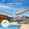 PURPLE LEAF Patio Umbrella White Cantilever Offset Umbrella Square Outdoor Umbrella with 360-degree Rotation for Garden Deck Pool - 4 of 4