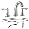 PAGED Bathroom Sink Faucet 2 Handle Widespread Sink Faucet with Pop Up Drain and 2 Water Supply Lines, Faucet for Bathroom Sink - 4 of 4