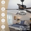 Kviflon 52 Inches Downrod Ceiling Fan with Light,Crystal Ceiling Fan Light for different decor needs,for Kitchen,Dining Room,Bedroom - 3 of 4