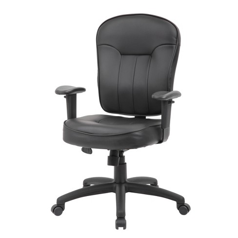 Black leather 2025 task chair