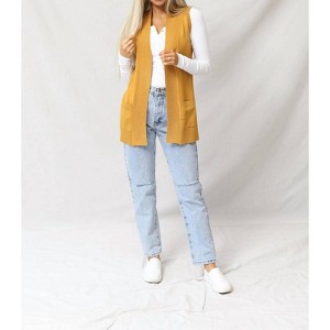 Women's Gentry Open Front Sleeveless Cardigan - Cielo - 1 of 3