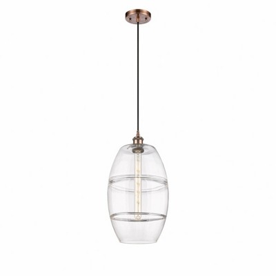 Vaz - 1 Light Cord Hung Mini Pendant In Industrial Style-18.5 Inches Tall and 10 Inches Wide