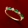 Pure Collection by Ross-Simons 0.30 ct. t.w. Lab-Grown Emerald and .20 ct. t.w. Lab-Grown Diamond Ring in 18kt Gold Vermeil - 4 of 4