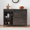 Coffee Bar Cabinet with Storage,47" Wine Bar Cabinet with Sliding Barn Door - 4 of 4