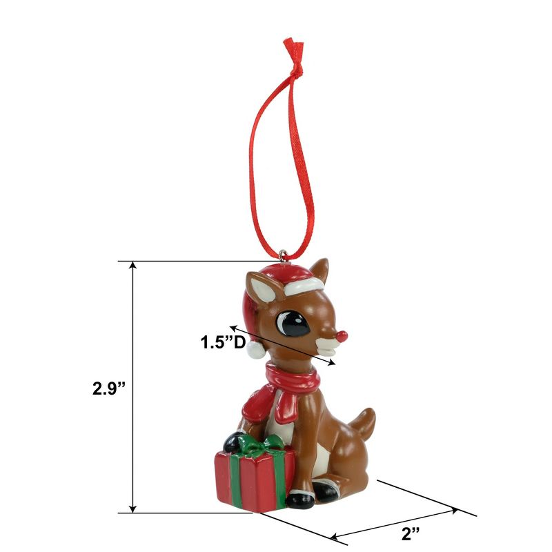 Wondapop Rudolph The Red-Nosed Reindeer Polyresin Christmas Ornament, Indoor/Outdoor Tree Decoration and Holiday Home Decor, 4 of 5