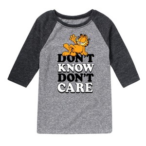 Boys' - Garfield - Don't Know Don't Care Raglan Graphic T-Shirt - 1 of 4