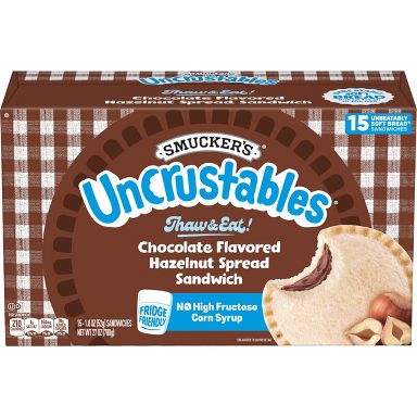 Smucker's Uncrustables Chocolate Flavored Hazelnut Spread Frozen Sandwich - 27oz/15ct