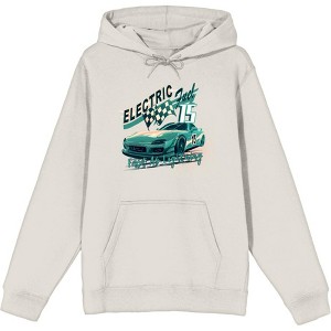 Car Fanatic Electric Fast Teal Sports Car Adult Long Sleeve Hoodie - 1 of 2