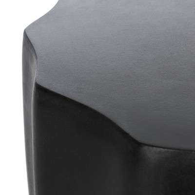 Jaslyn Modern Black Concrete Round Accent Table 21"