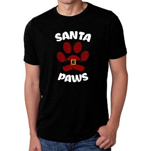 LA Pop Art Santa Paws - Men's Premium Blend Word Art T-Shirt - 1 of 4