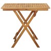 Garden Table Natural Solid Acacia wood Medium Foldable - 3 of 4