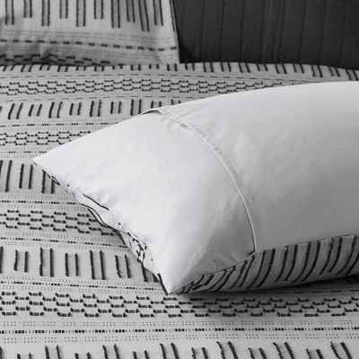 King Navy Cotton Jacquard Bedspread Set with Textured Accents