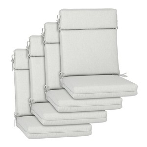 Aoodor Outdoor High Back Dining Chair Cushion Set, Water Proof & Stain Resistant Polyester Fabric Cover with Ties and Zipper, Set of 4 - 1 of 4