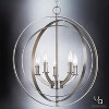 Urban Ambiance Luxury Luxe Industrial Chandelier,  24-3/8"H x 22"W,  Brushed Nickel Finish, UHP2326 - 3 of 4