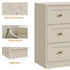 Heynemo 3-Drawer Nightstand, Spacious Bedside Table with Gold Round Knobs, Modern Wooden End Table, Accent Chest of Drawers for Bedroom - 3 of 4