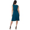 Rekucci Women’s Sleeveless V-Neck Fit-and-Flare Dress, Knee-Length, Slimming Tummy Control - 3 of 4