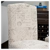 Christopher Knight Home Set of 2 Crown Top French Script Fabric Dining Chair Wood/Beige: Elegant Linen & Cotton Upholstery, Hardwood Frame - 2 of 4
