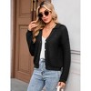 Womens Crochet Knit Sweater Cardigan Collared Cardigan Front Button Down Knitwear Long Sleeve Knit Coats - 4 of 4