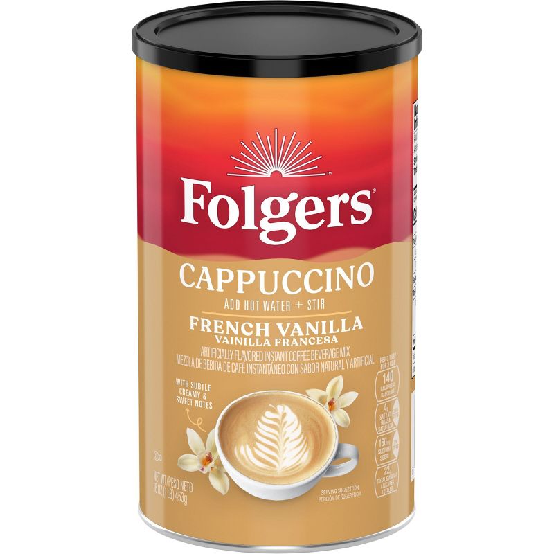Folgers Light Roast Cappuccino Vanilla Can - 16oz, 1 of 8