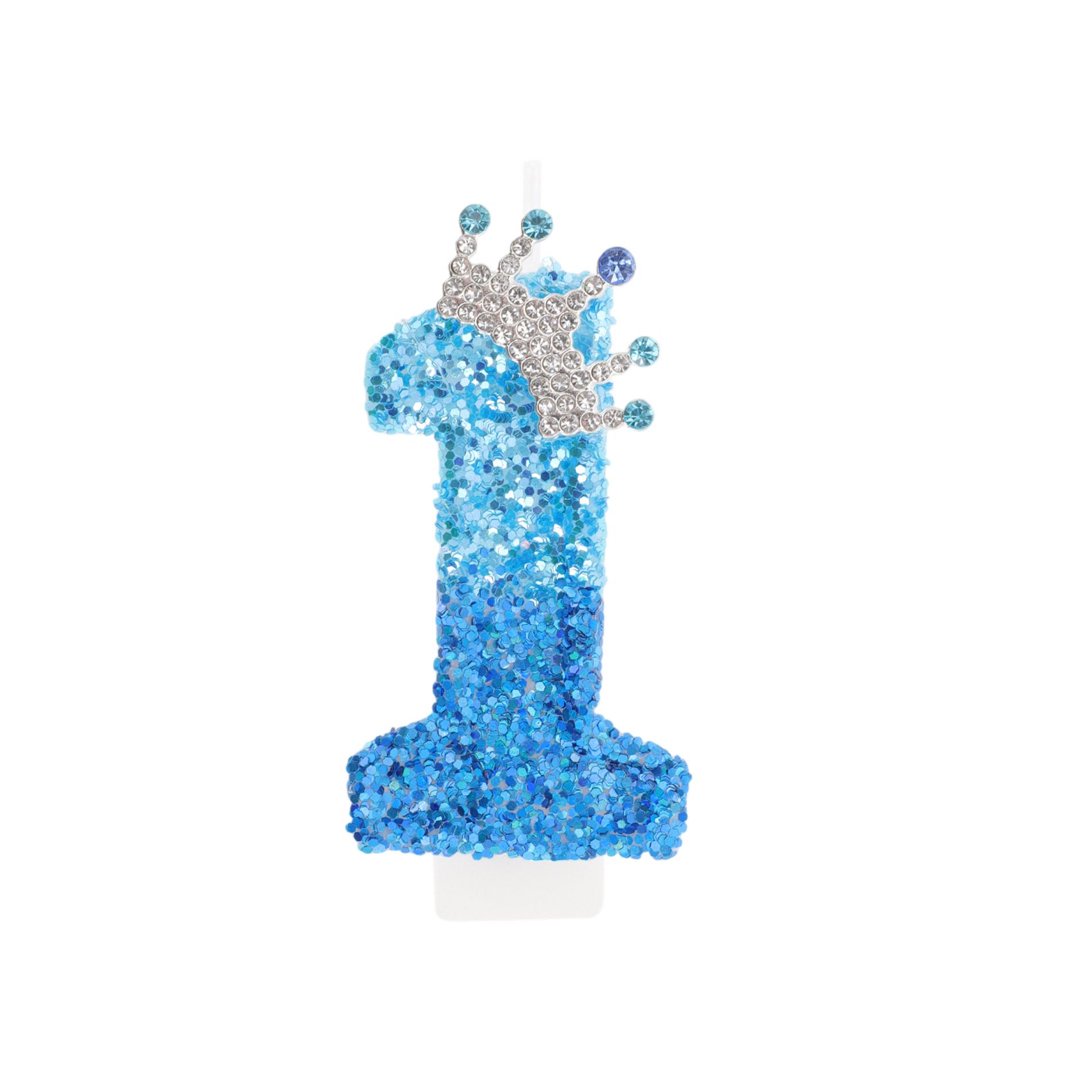 Unique Bargains Crown Birthday Candles Birthday Candles Number 1 Peacock Blue 1 Pcs