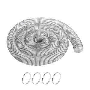 VEVOR Dust Collection Hose, 4'' x 20', Thickened PVC Material Puncture-Resistant Flexible Clear Hose with Carbon Steel Wire Coil - 1 of 4
