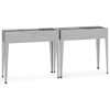 vidaXL Planter Stand 2 Pcs Outdoor Raised Garden Bed with Legs - Galvanized Steel, Rectangular, 39.6"x15.9"x35.4" - 2 of 4