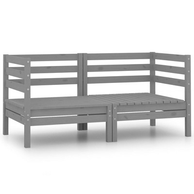 VidaXL Patio Corner Sofas 2 pcs Gray Solid Wood Pine