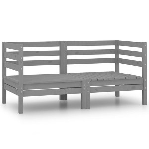 VidaXL Patio Corner Sofas 2 pcs Gray Solid Wood Pine - 1 of 4