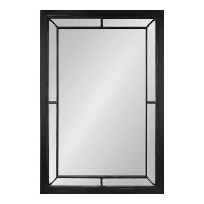 Audubon Black 40" Rectangular Wood Vanity Mirror