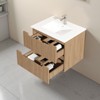 Lirago 24" Wall Mount Bathroom Vanity Cabinet Floating with Soft Close Drawers Walnut Grain Laminate Modern Storage for Bathroom Sink not included - 2 of 4