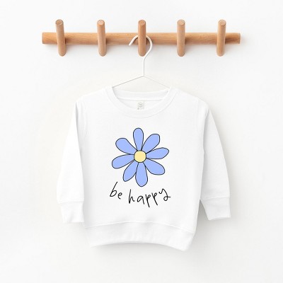 The Juniper Shop Be Happy Flower Toddler Graphic Sweatshirt