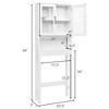 Costway Over the Toilet Storage Cabinet Bathroom Space Saver w/Tempered Glass Door White - 2 of 4