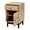 Baxton Studio Cherelle 1 Drawer End Table Light Brown/Black: Mid-Century, Storage Shelves, 25" High - 3 of 4