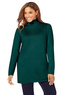Jessica London Women's Plus Size Cotton Cashmere Turtleneck