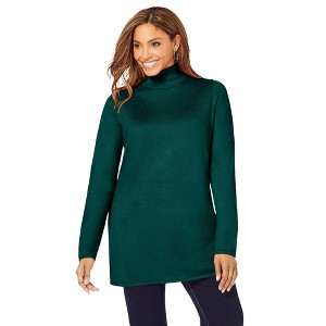 Jessica London Women's Plus Size Cotton Cashmere Turtleneck - 1 of 4
