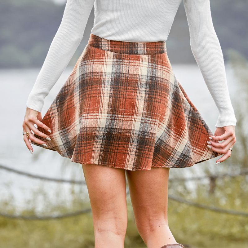 Women's High Waist Plaid Mini Skirt - Cupshe, 5 of 8