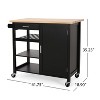 NicBex 1 Drawer Rolling Kitchen Island Cart with 1 Cabinet and 3 Open Shelves,Kitchen Island on Wheels with Towel Rack,Island Table for Kitchen - 3 of 4
