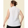 Agnes Orinda Women's Plus Size Sleeveless Office Work Button-Down Tank Top - 4 of 4